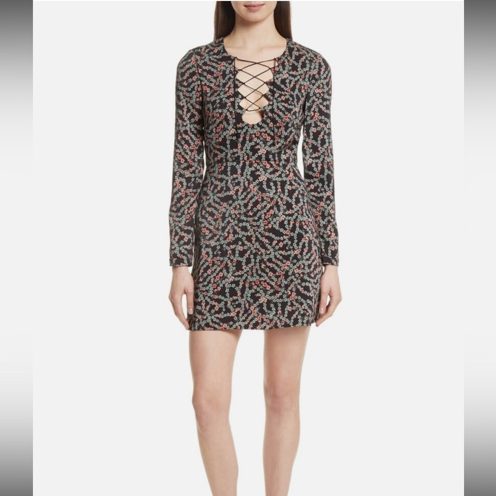 Nwt Women’s Saloni Nural Floral Print Mini Dress Retail $428 Size M